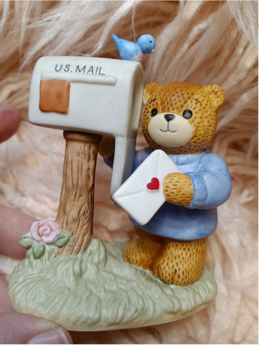 Rare Vintage 1985 Enesco Lucy Rigg Lucy and Me Bear - Mailing Love Letter